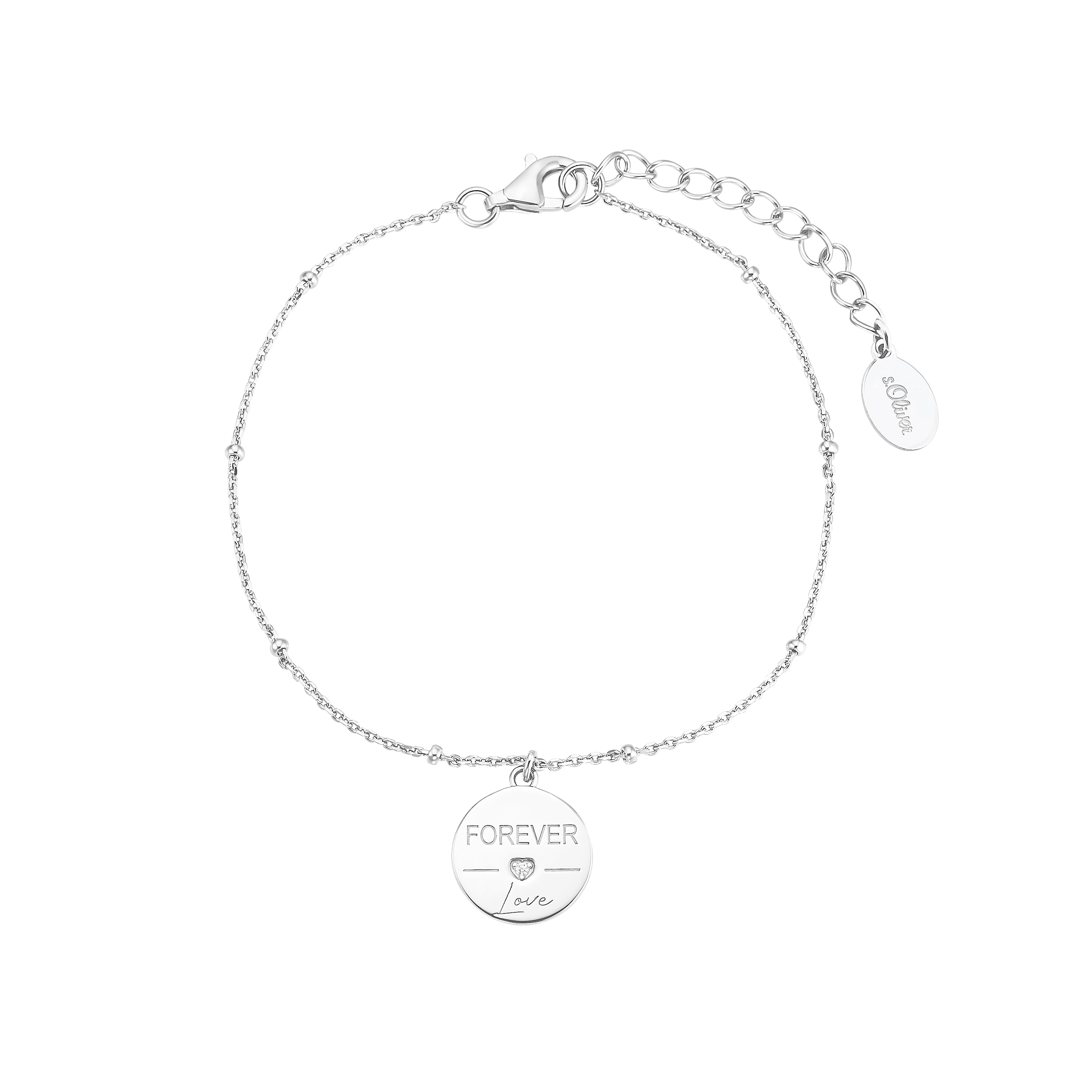 S. Oliver Armband Ref.-Nr.: 2031415 925/rh/- Silber, Rhodiniert 1 Zirkonia  Wei&szlig;  L&auml;nge 16+3cm