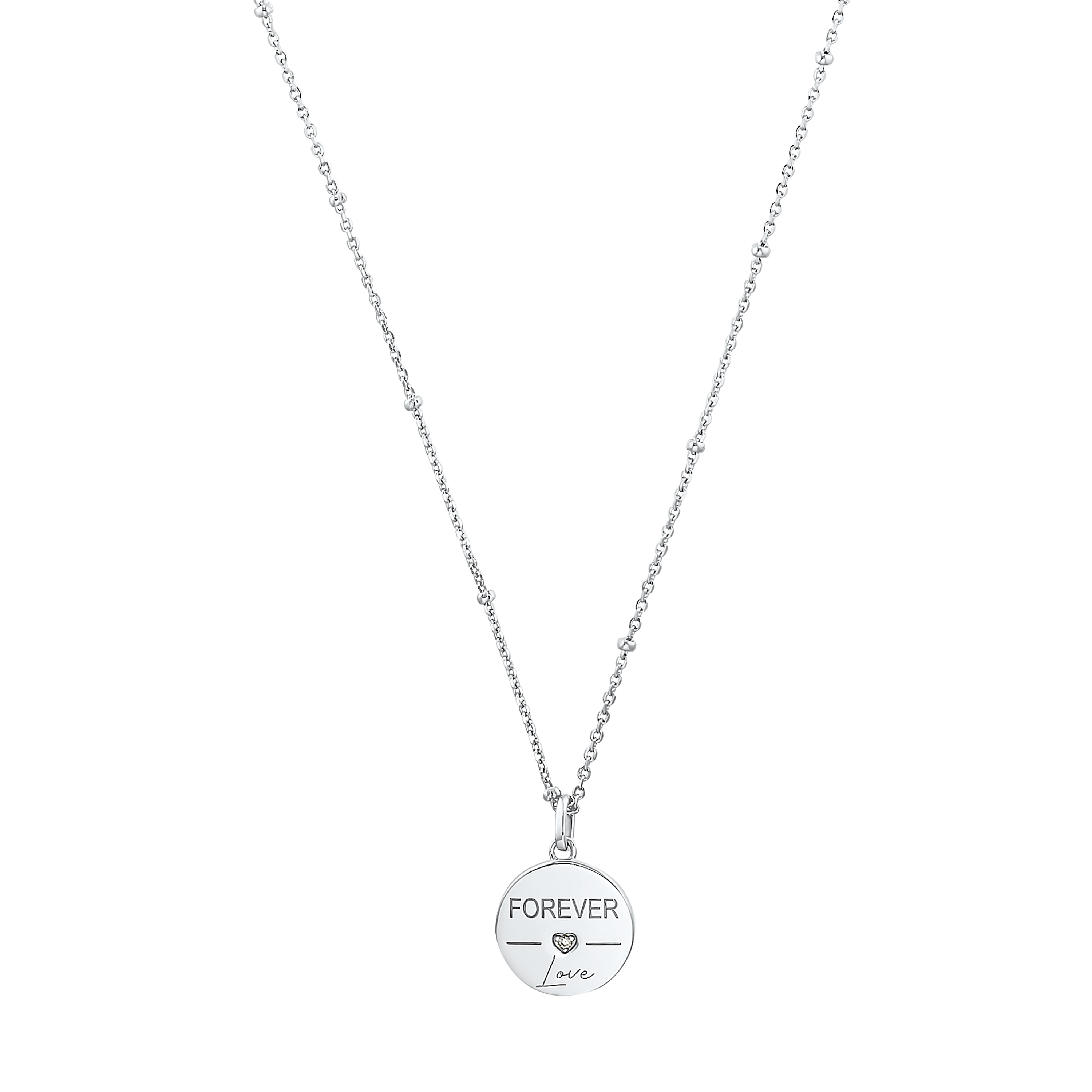 S. Oliver SO PURE Halsschmuck Ref.-Nr.: 2031410 925/rh/- Silber, Silber 1 Zirkonia  Wei&szlig;  L&auml;nge 40+5cm