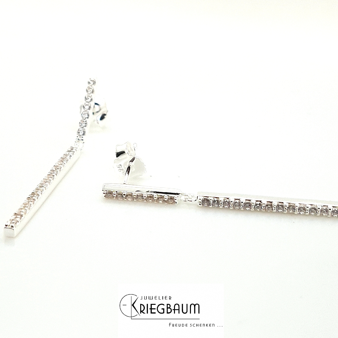Ohrschmuck Ref.-Nr.: 9315-7901 925/- Silber, Silber Zirkonia  Wei&szlig; 