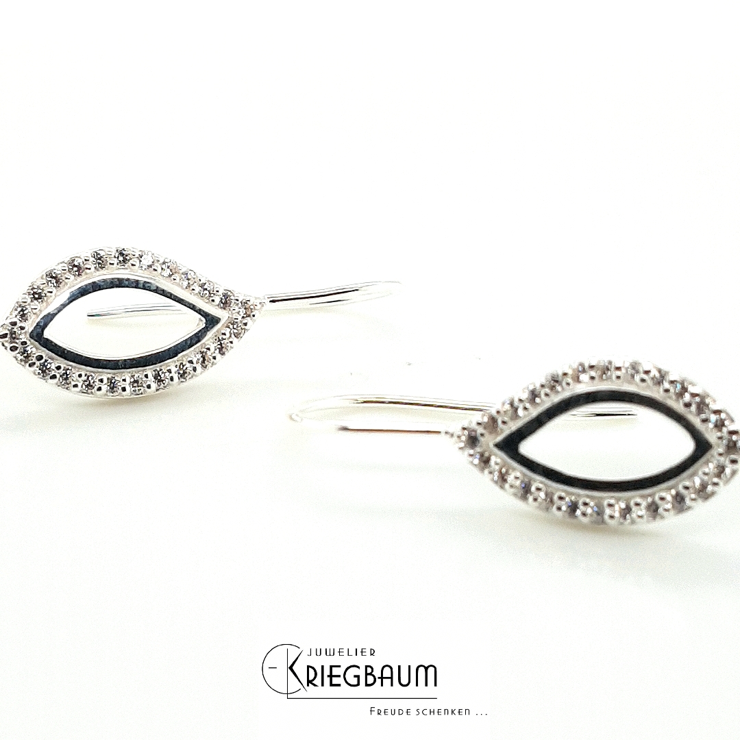 Ohrschmuck Ref.-Nr.: 9807-7901 925/- Silber, Silber Zirkonia  Wei&szlig; 