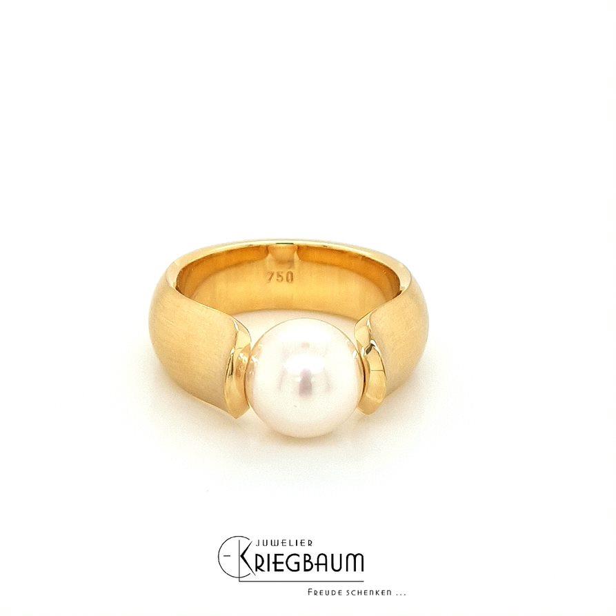 Ringe Ref.-Nr.: AAES03AKG 750/- Gold, gelb 1 Akoya Zuchtperle 9,0 bis 9,5 Wei&szlig; Rund Ringgr&ouml;&szlig;e 52