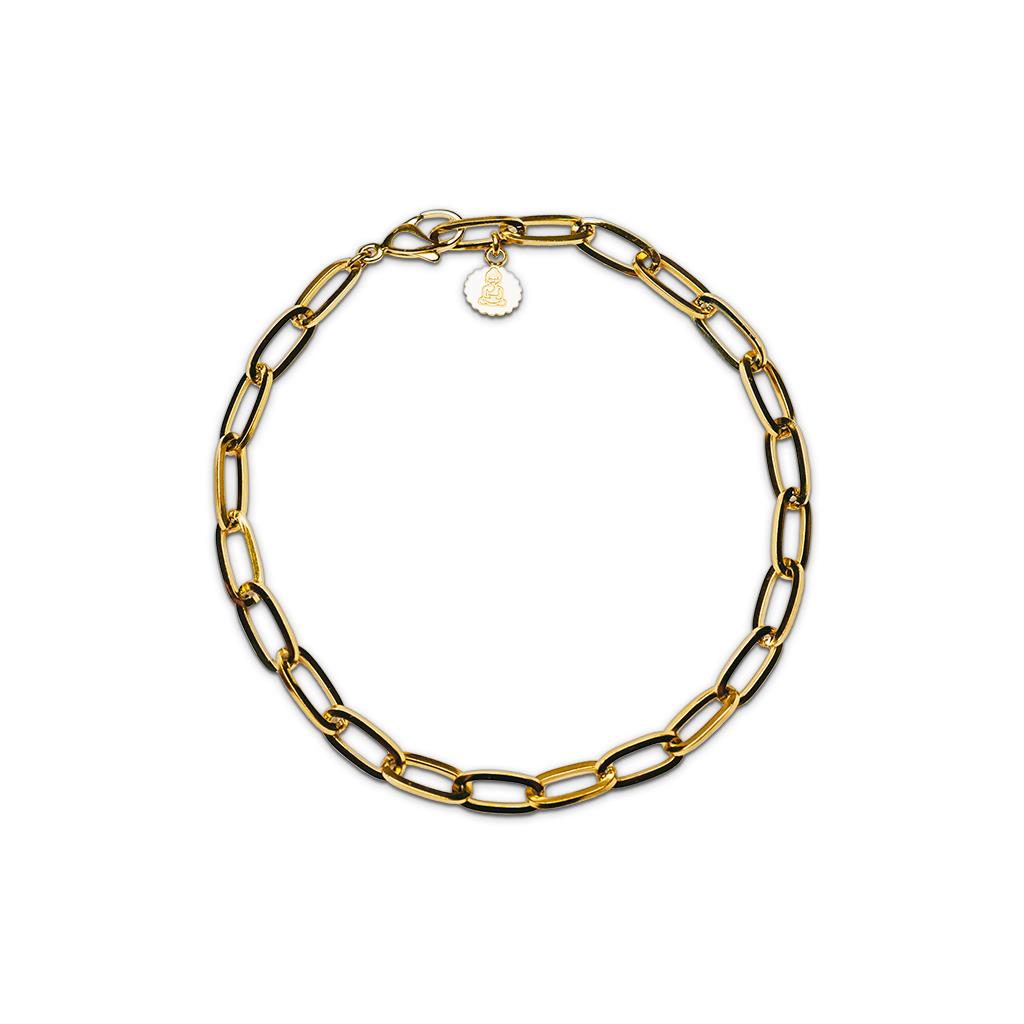 Gl&uuml;cksbringer Armband Ref.-Nr.: GBB01GO21 EST/- Edelstahl, gelb L&auml;nge 21cm