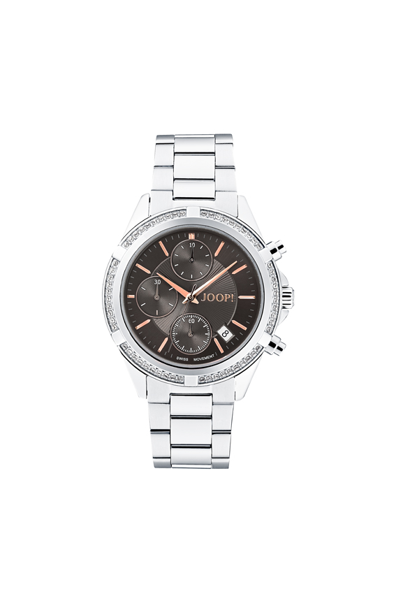 Joop! Uhren Damenuhren Ziffernblatt: Schwarz Index  Edelstahl Gliederband Quartz 100 Meter Ref.-Nr.: 2030891