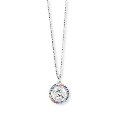 Herzengel Halsschmuck Ref.-Nr.: HEN-ANGELI-ZIM 925/- Silber Zirkonia  multicolor  L&auml;nge 38+2+2