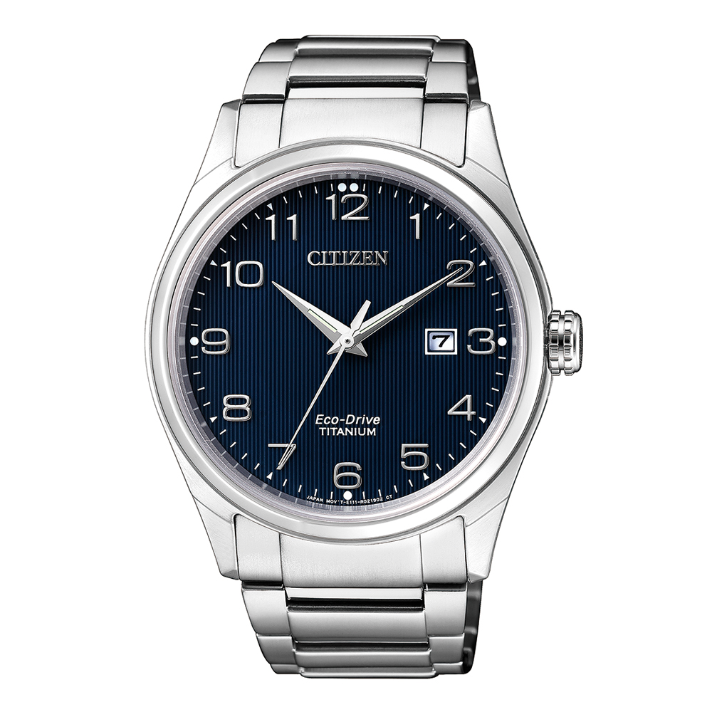 Citizen Herrenuhren Ziffernblatt: Blau Index  Titan Gliederband Solar 100 Meter Ref.-Nr.: BM7360-82M   Ind.-Nr: E111-R021302CT