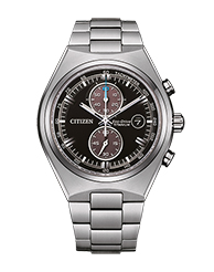 Citizen Herrenuhren Ziffernblatt: Braun  Titan, grau Metall Solar 100 Meter Ref.-Nr.: CA7090-87E  