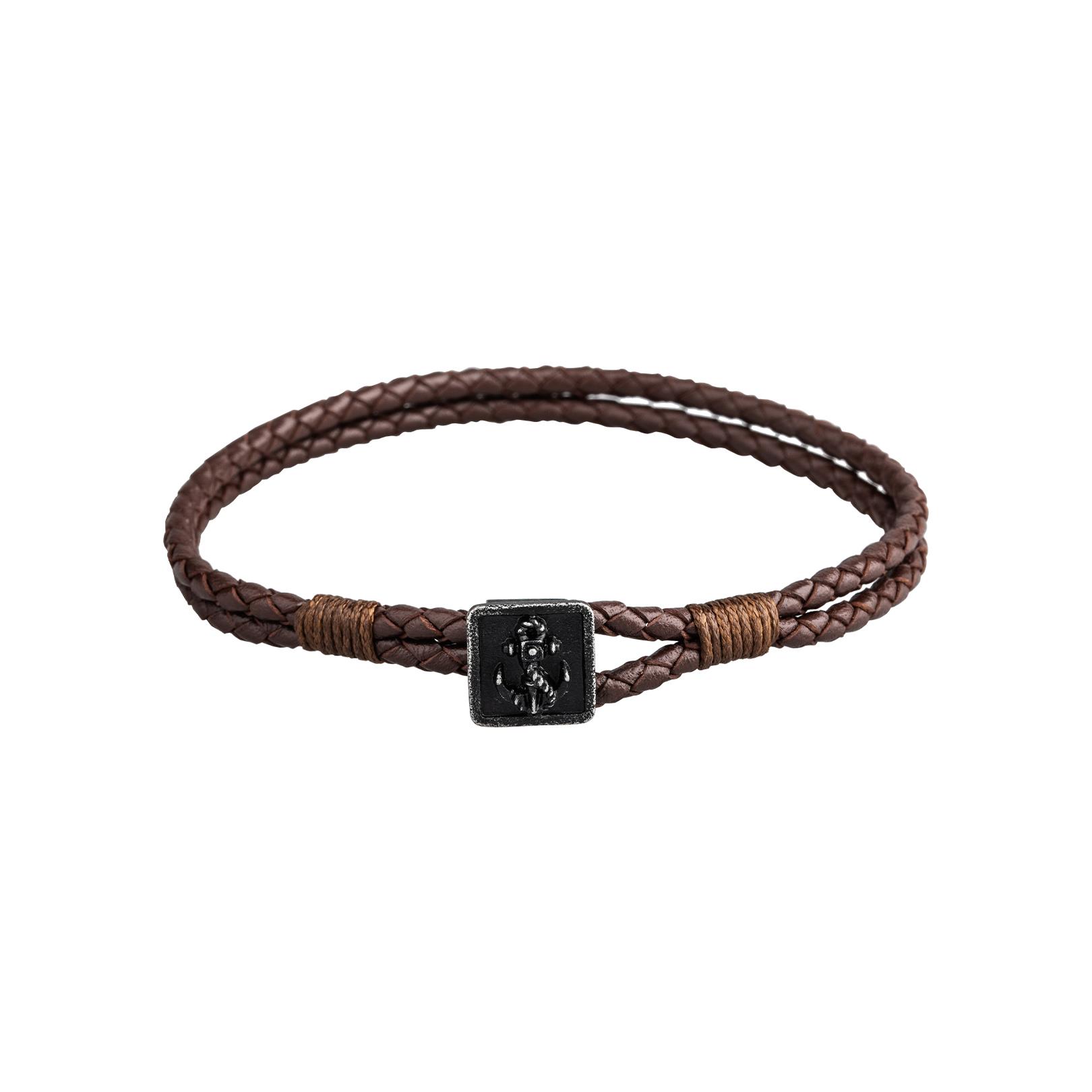 Across Armband Ref.-Nr.: AL12MAGBR Edelstahl LEDER, braun L&auml;nge 22
