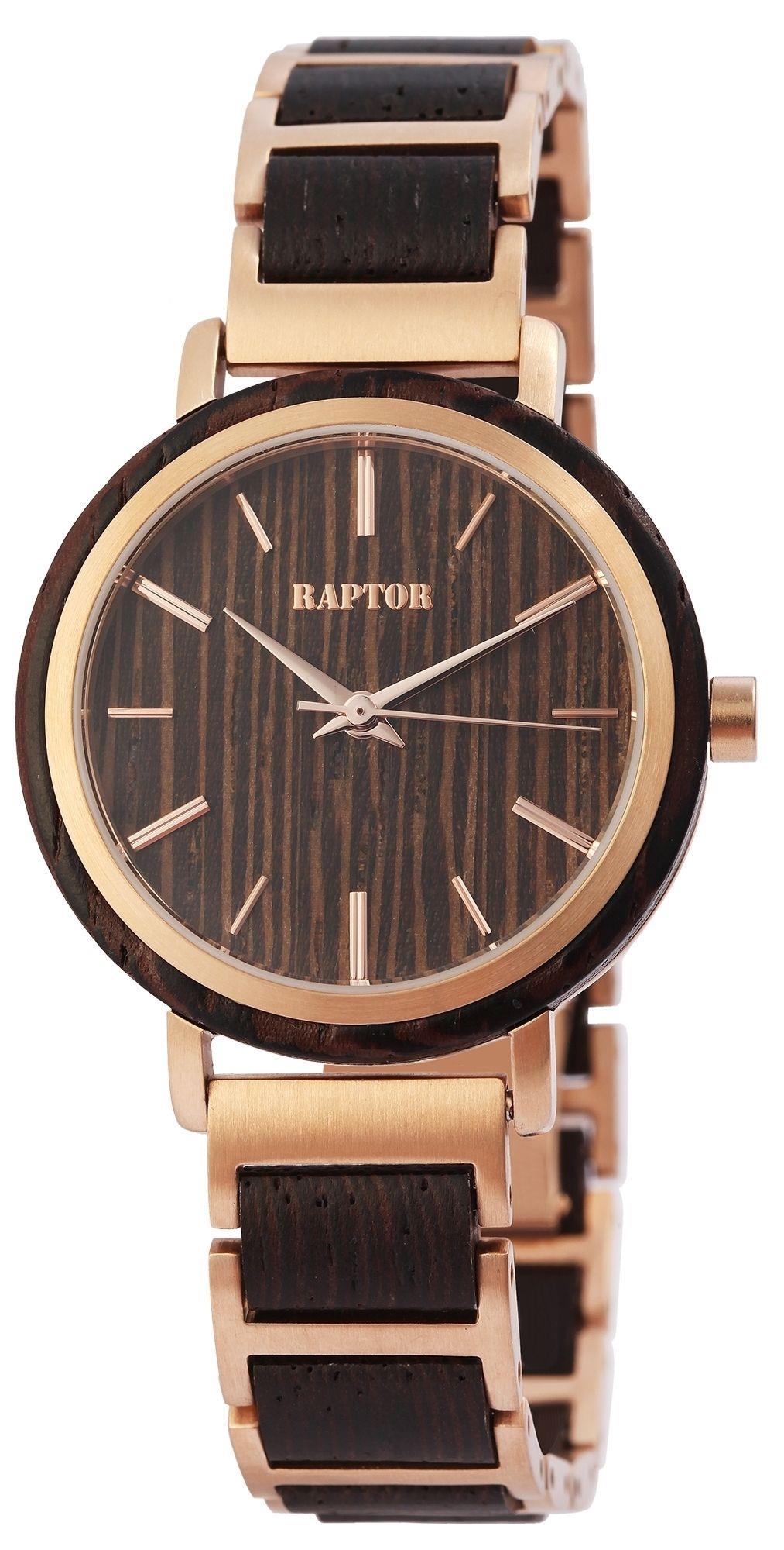Raptor Damenuhren HOLZ, braun Holzarmband Quartz Nicht Wasserdicht Ref.-Nr.: RA10207-005