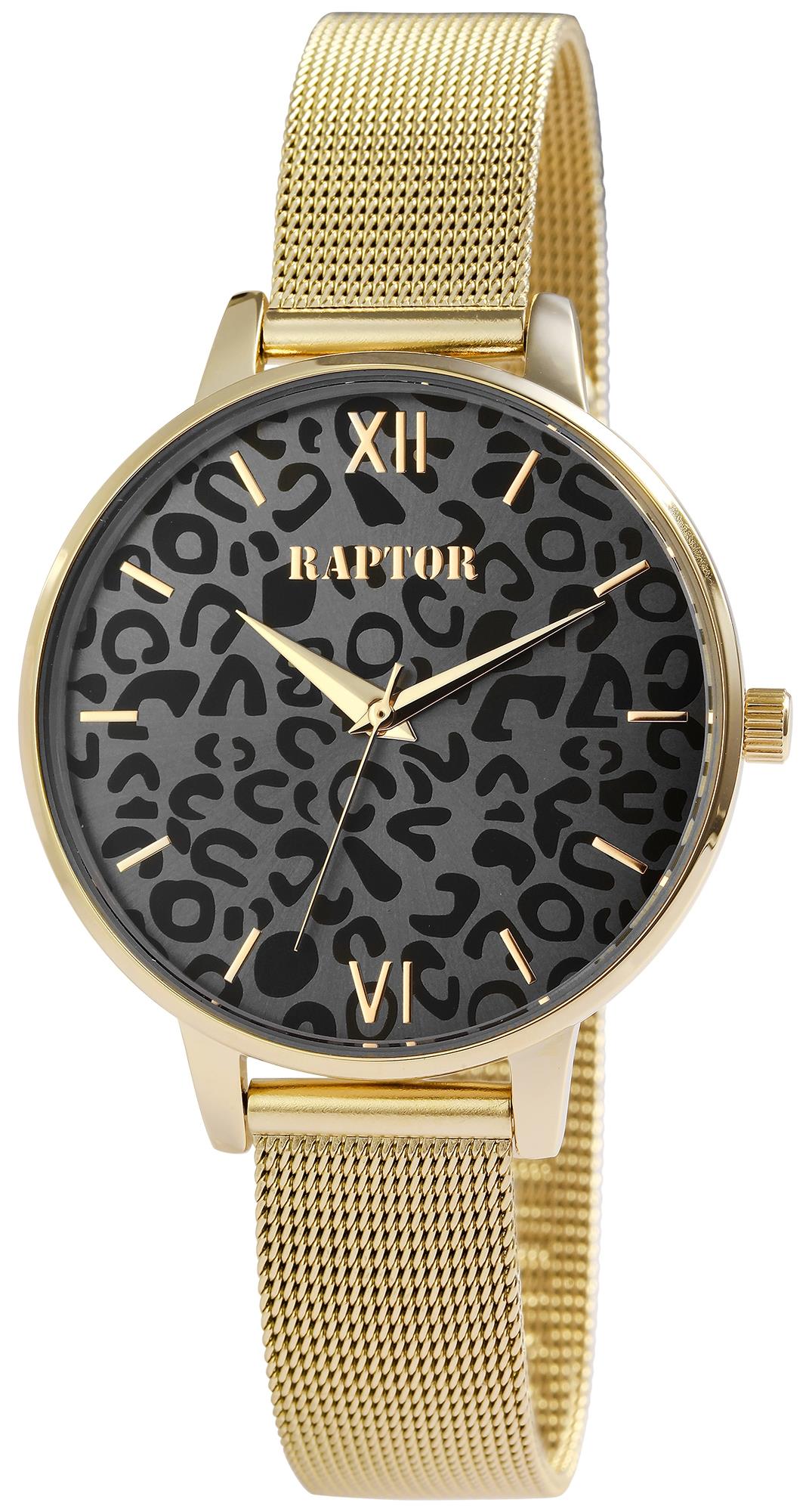 Raptor Damenuhren Ziffernblatt: Schwarz Index  Milanaiseband Quartz 30 Meter Ref.-Nr.: RA10240-004
