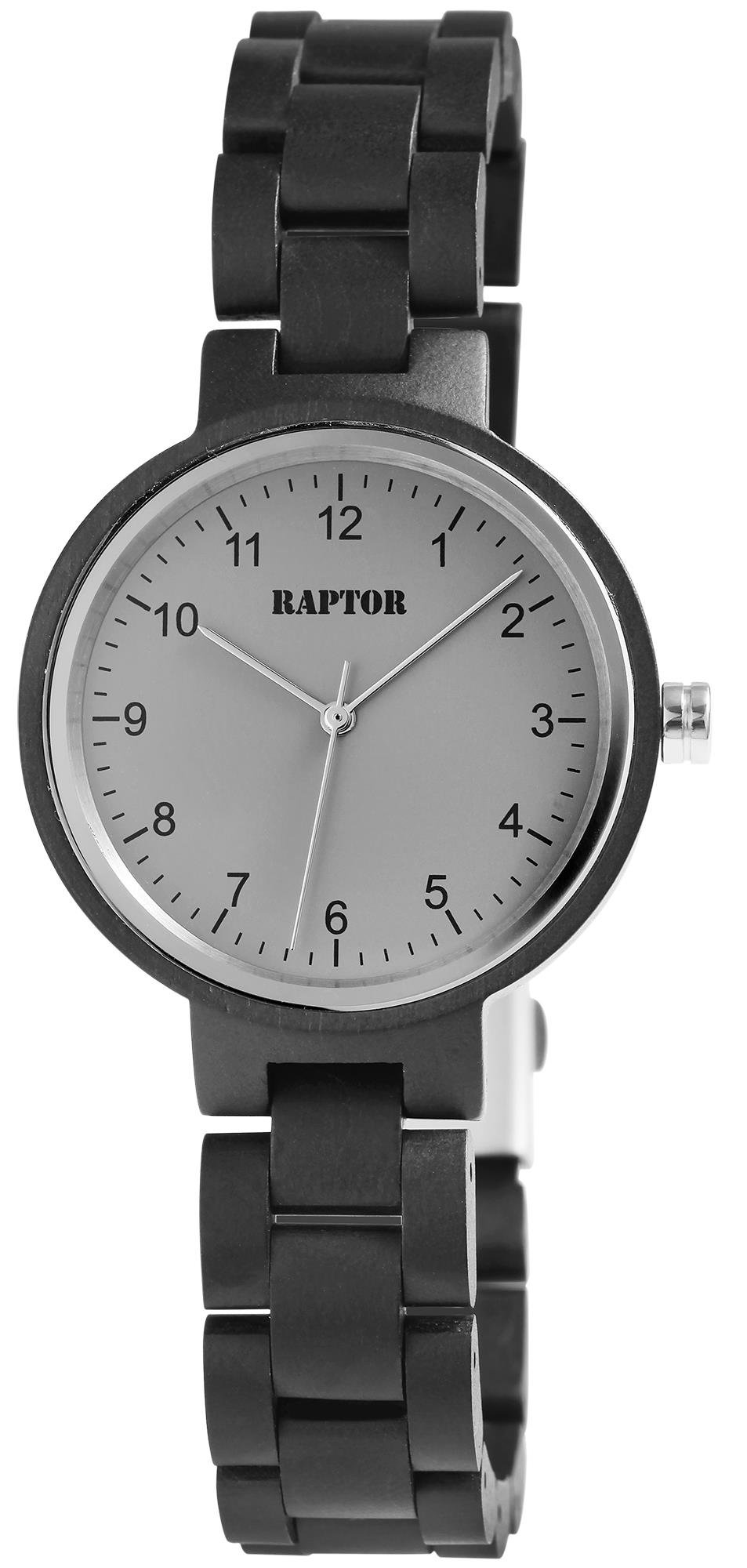 Raptor Damenuhren Ziffernblatt: Weiss Index  HOLZ, braun Holzarmband Quartz Nicht Wasserdicht Ref.-Nr.: RA10244-005