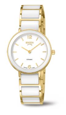 Boccia Damenuhren Ziffernblatt: Weiss Index  Keramikband Quartz 50 Meter Ref.-Nr.: 3311-03
