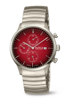 Boccia Herrenuhren Ziffernblatt: Rot Index  Titan Gliederband Quartz 30 Meter Ref.-Nr.: 3743-02