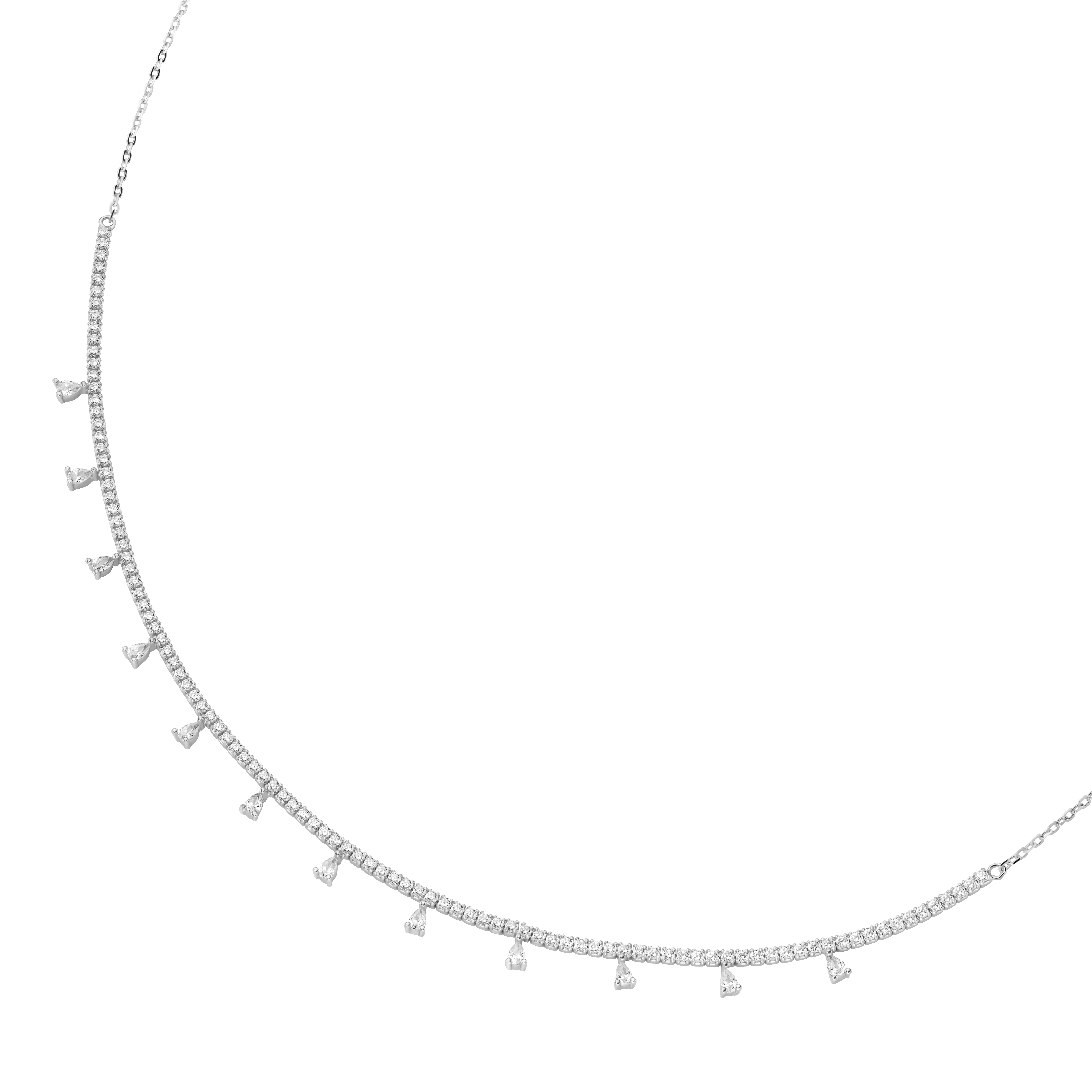 Schmuckkollektion Kriegbaum Halsschmuck Ref.-Nr.: 99058493450 925/rh/- Silber Zirkonia  Wei&szlig;  L&auml;nge 42+3cm