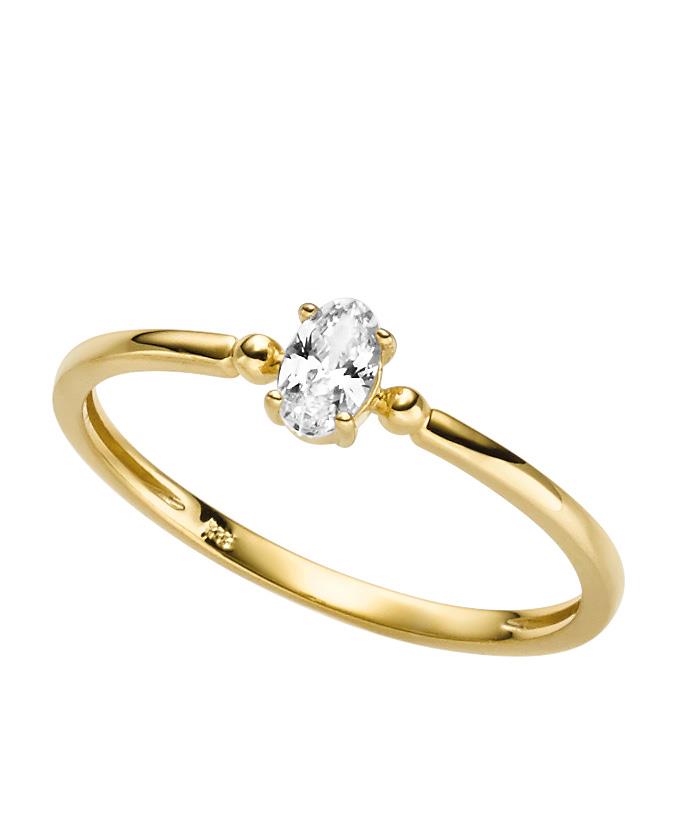 Ringe Ref.-Nr.: 21-232 333/- Gold, gelb 1 Zirkonia  Wei&szlig;  