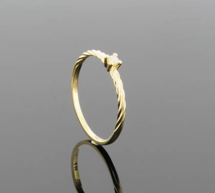 Wilhelm M&uuml;ller Ringe Ref.-Nr.: 129581054 585/- Gold, gelb 1 Diamant Wei&szlig; kleine Einschl&uuml;sse Brillantschliff 0,04ct.  Ringgr&ouml;&szlig;e 54