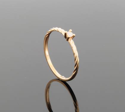 Wilhelm M&uuml;ller Ringe Ref.-Nr.: 129582052 585/- Gold, Ros&eacute; 1 Diamant Wei&szlig; kleine Einschl&uuml;sse Brillantschliff 0,04ct.  Ringgr&ouml;&szlig;e 52