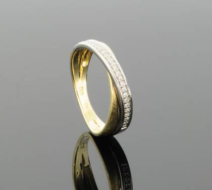 Wilhelm M&uuml;ller Ringe Ref.-Nr.: 145319058 585/- Gold, bicolor 23 Diamant Wesselton kleine Einschl&uuml;sse Brillantschliff  Ringgr&ouml;&szlig;e 58