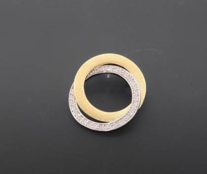 Wilhelm M&uuml;ller Halsschmuck Ref.-Nr.: 245223019 585/- Gold, bicolor 29 Diamant Wesselton kleine Einschl&uuml;sse Brillantschliff 0,15ct. 