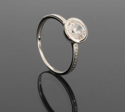 Wilhelm M&uuml;ller Ringe Ref.-Nr.: 675418056 333/- Gold, wei&szlig; 1 Zirkonia  Wei&szlig;  Ringgr&ouml;&szlig;e 56