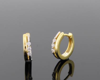 Wilhelm M&uuml;ller Ohrschmuck Ref.-Nr.: 709373019 333/- Gold 6 Zirkonia  Wei&szlig; 