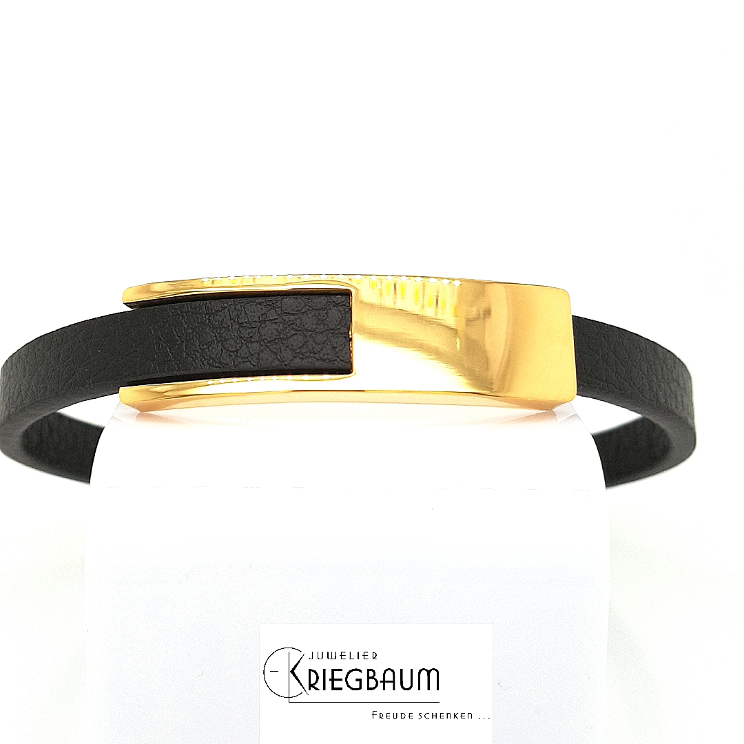 Across Armband Ref.-Nr.: AL07GO Edelstahl, gelb LEDER, braun