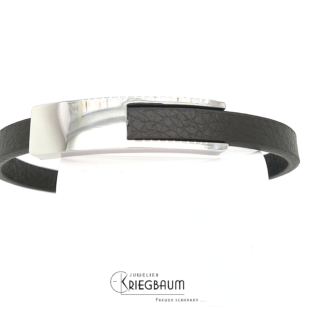 Across Armband Ref.-Nr.: AL07SS Edelstahl LEDER, braun L&auml;nge 21