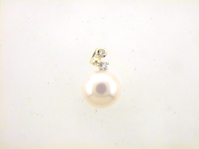 Max Fr&ouml;hlich Mio Fallegro Halsschmuck Ref.-Nr.: 131/188729 585/- Glas, gelb 2 Diamant Wesselton deutliche Einschl&uuml;sse 0,02ct.  1 S&uuml;&szlig;wasser Zuchtperle 9,5 bis 10 mm