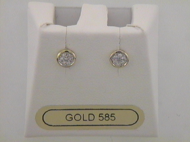 Max Fr&ouml;hlich Ohrschmuck Ref.-Nr.: OS 183414 585/- Gold, gelb 14 Diamant Wesselton sehr kleine Einschl&uuml;sse Brillantschliff 0,07ct. 