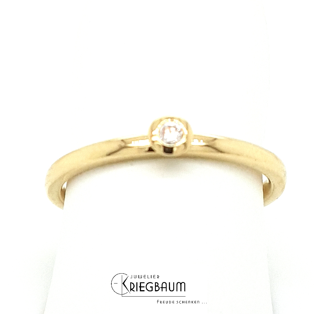 Max Fr&ouml;hlich Ringe Ref.-Nr.: 131/190092/52 585/- Gold, gelb 1 Diamant Wesselton kleine Einschl&uuml;sse rund 0,03ct.  Ringgr&ouml;&szlig;e 52