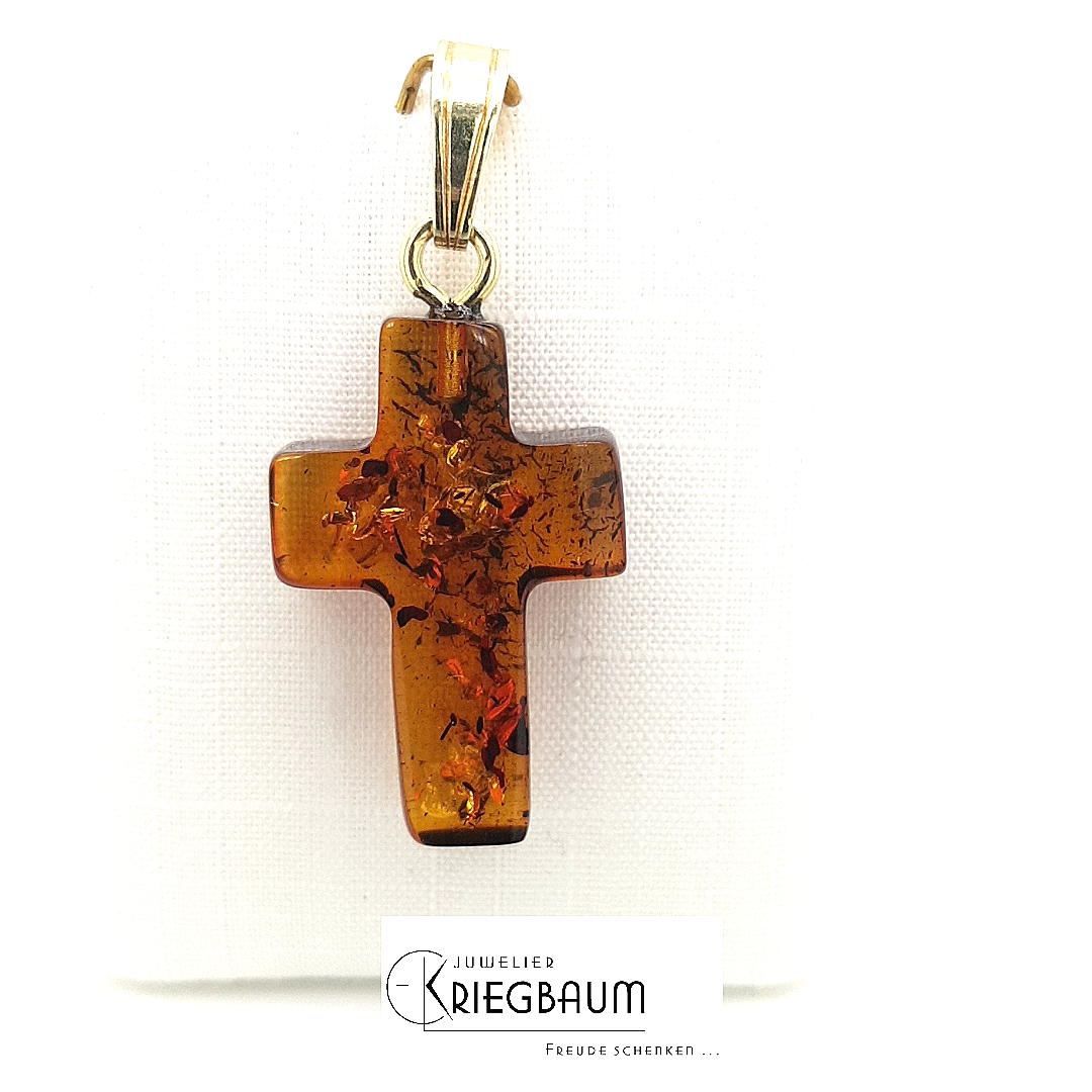 Herrling Bernsteinschmuck Halsschmuck Ref.-Nr.: V-11330 925/GP/- Silber, gelb 1 Bernstein braun 