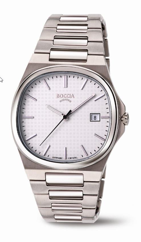 Boccia Herrenuhren Ziffernblatt: Hell Index  Gliederband Quartz 50 Meter Ref.-Nr.: 3657-01