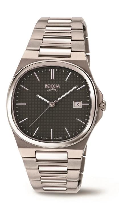 Boccia Herrenuhren Ziffernblatt: Schwarz Index  Gliederband Quartz 50 Meter Ref.-Nr.: 3657-04