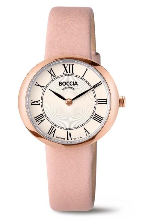 Boccia Damenuhren Ziffernblatt: Hell Index  Leder Quartz 50 Meter Ref.-Nr.: 3344-04