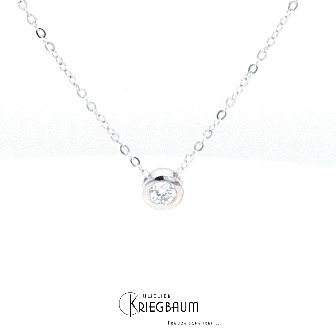 LECARRE Schmuck Halsschmuck Ref.-Nr.: GD024OB.00 750/- Gold, wei&szlig; 1 Diamant Wesselton  Weiss kleine Einschl&uuml;sse Brillantschliff 0,05ct. 