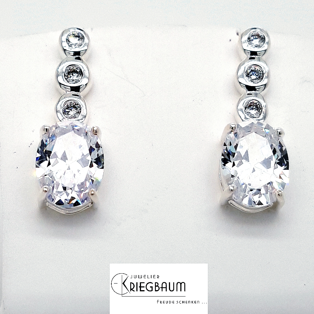 Linkenheil Ohrschmuck Ref.-Nr.: 9574-3901 925/- Silber 8 Zirkonia  Wei&szlig; 