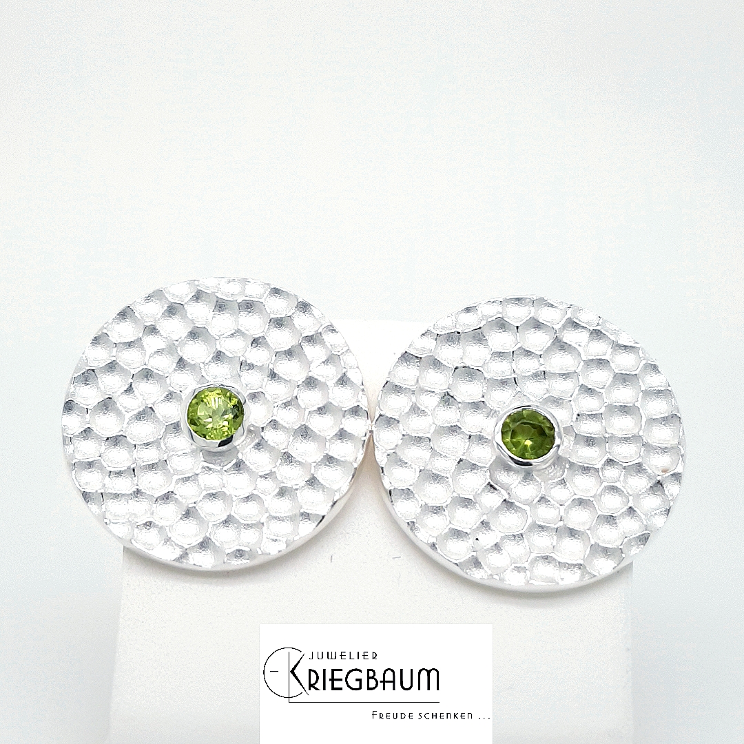 Linkenheil Ohrschmuck Ref.-Nr.: 18004-3942 925/- Silber 2 Peridot Gr&uuml;n rund 