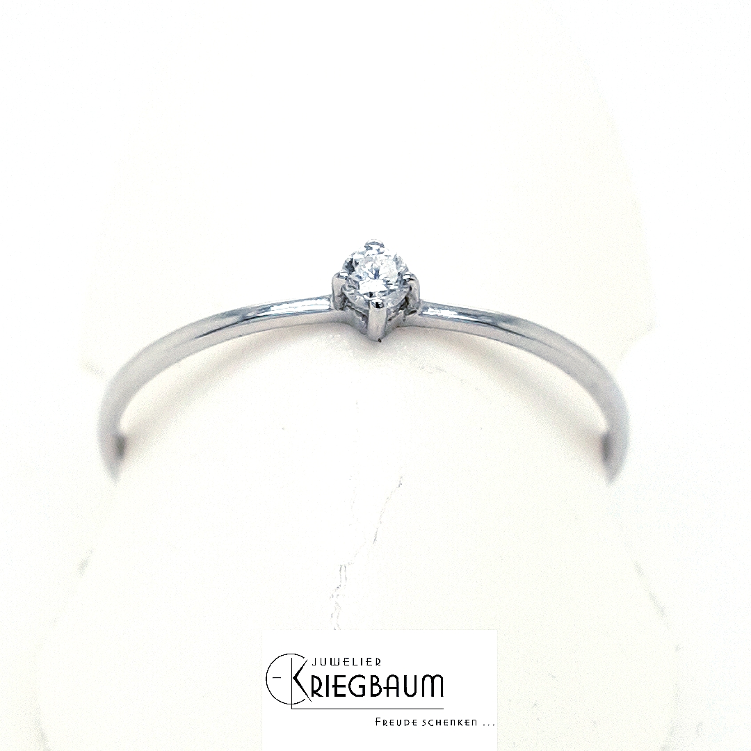 LECARRE Ringe Ref.-Nr.: GA008OB.13 750/- Gold, wei&szlig; 1 Diamant Wesselton sehr kleine Einschl&uuml;sse Brillantschliff 0,05ct.  Ringgr&ouml;&szlig;e 53