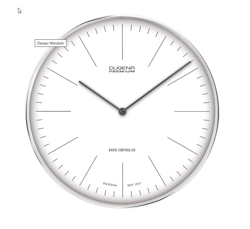 Dugena Wanduhr Ziffernblatt: Grau/ Anthrazit Index  Funk Ref.-Nr.: 7000999
