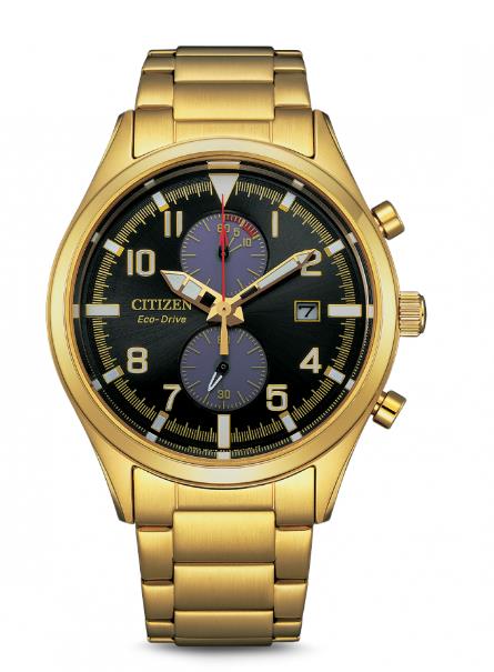 Ref.-Nr.: CA7022-87E Citizen Herrenuhr Chronograph  Metallband gelb