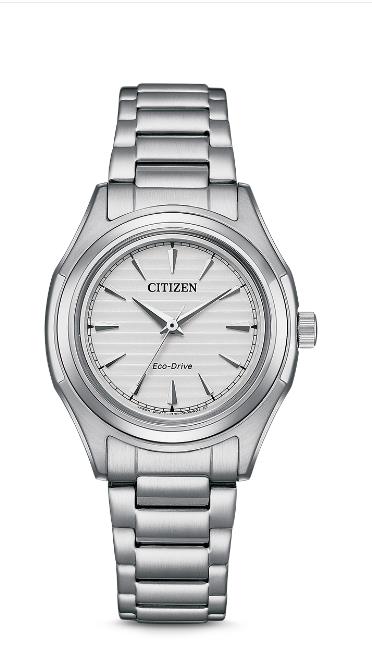 Citizen Solar Armbanduhren Damenuhren Ziffernblatt: Hell Index  Edelstahl Gliederband Solar 100 Meter Ref.-Nr.: FE2110-81A