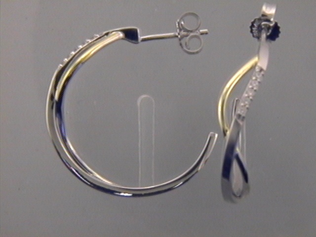 Max Fr&ouml;hlich Ohrschmuck Ref.-Nr.: 88/183698 925/- Silber, bicolor Zirkonia  Wei&szlig; 