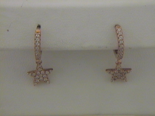 Max Fr&ouml;hlich Ohrschmuck Ref.-Nr.: 497/187840 925/- Silber, Ros&eacute; Zirkonia  Wei&szlig; 