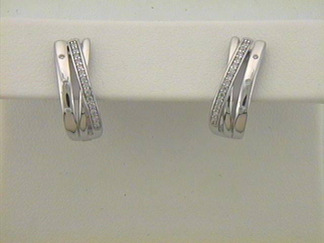Max Fr&ouml;hlich Ohrschmuck Ref.-Nr.: 485/168143 925/- Silber, Rhodiniert Zirkonia  Wei&szlig; 