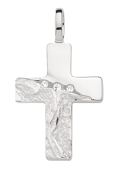Max Fr&ouml;hlich Halsschmuck Ref.-Nr.: KR 127116 925/- Silber, Rhodiniert 3 Zirkonia  