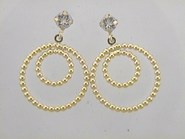 Max Fr&ouml;hlich Ohrschmuck Ref.-Nr.: 23-102 925/- Silber, gelb 2 Zirkonia  Wei&szlig; 