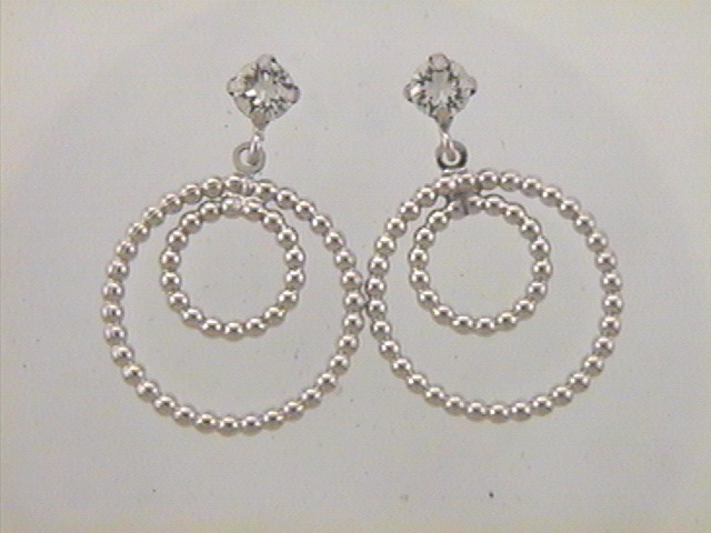 Max Fr&ouml;hlich Ohrschmuck Ref.-Nr.: 23-110 925/- Silber, Rhodiniert 2 Zirkonia  Wei&szlig; 