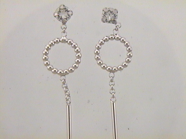 Max Fr&ouml;hlich Ohrschmuck Ref.-Nr.: 23-109 925/- Silber, Rhodiniert 2 Zirkonia  Wei&szlig; 