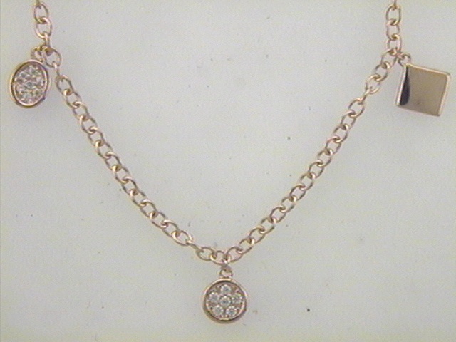 Max Fr&ouml;hlich Halsschmuck Ref.-Nr.: 23-151 925/- Silber, Ros&eacute; Zirkonia  Wei&szlig;  L&auml;nge 45 cm
