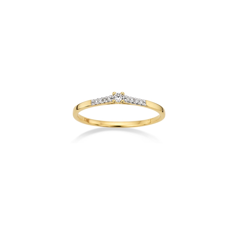 Engelkemper Ringe Ref.-Nr.: 6-210214-001 585/- Gold, gelb Diamant Wesselton  Weiss kleine Einschl&uuml;sse Brillantschliff 0,07ct.  Ringgr&ouml;&szlig;e 52