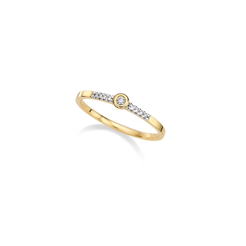 Engelkemper Ringe Ref.-Nr.: 6-210217-001 585/- Gold, gelb Diamant Wesselton kleine Einschl&uuml;sse Brillantschliff 0,06ct.  Ringgr&ouml;&szlig;e 52